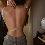 Ensemble soutien-gorge et string en dentelle ultra fine pour femmes