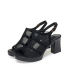 Sandales en cuir et maille pour femmes