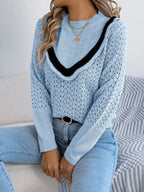 Pull tricoté à manches longues pour femmes