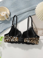 Soutien-gorge sexy en dentelle imprimé léopard pour femmes