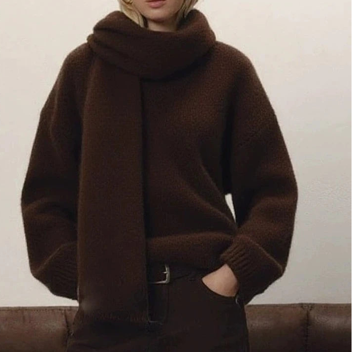 Pull tricoté à col en v pour femmes