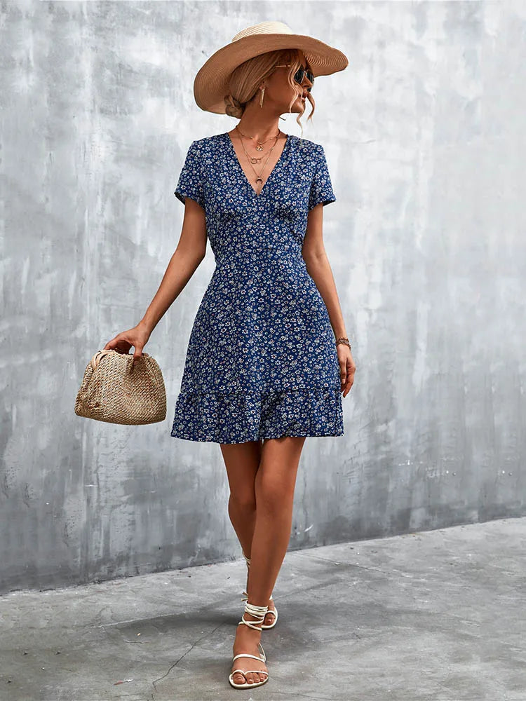 Robe d'été courte style Boho pour femmes