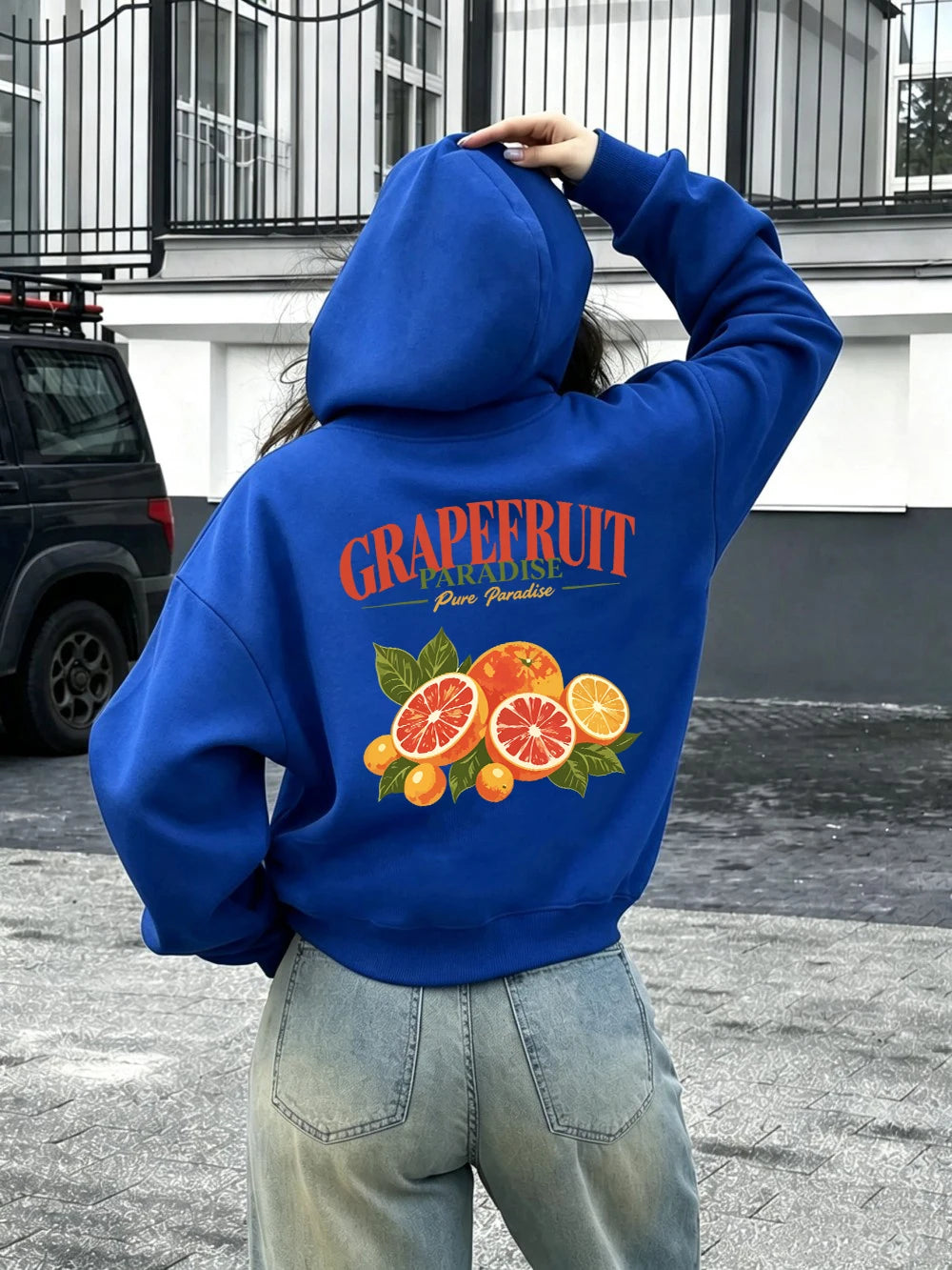 Sweat à capuche Grapefruit Paradise Prints pour femmes