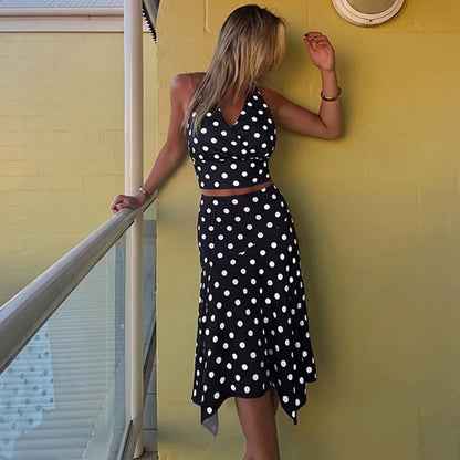 Ensemble 2 Pièces à Pois Femme – Jupe Assortie
