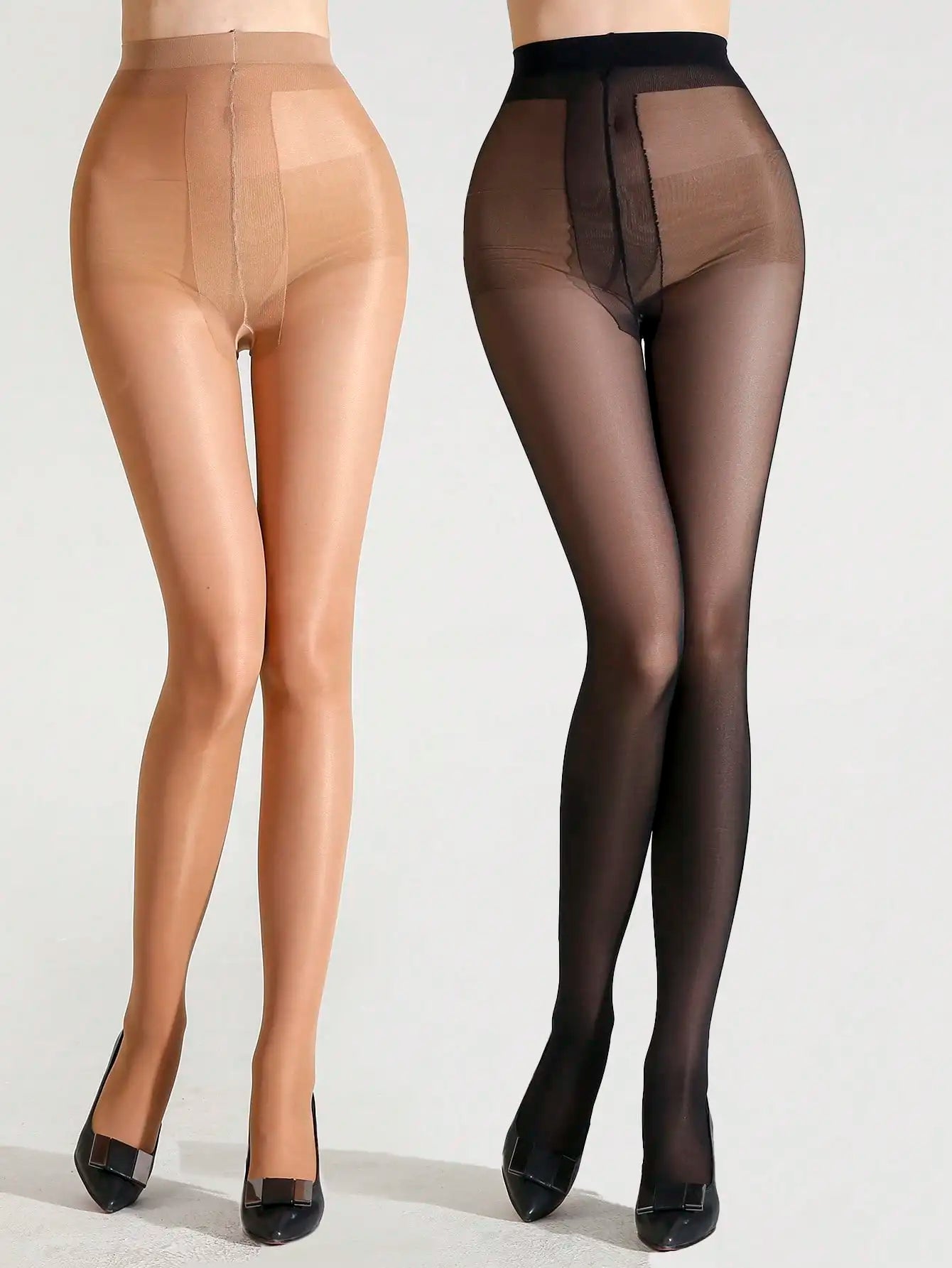 Collants transparents brillants pour femmes