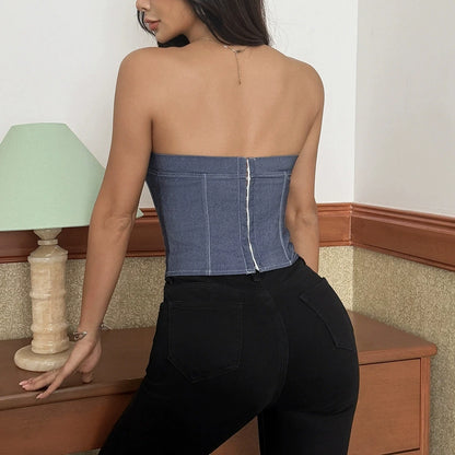 Débardeur Corset Femme – Laçage Sans Manches