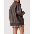 Veste en cuir PU hauts femmes