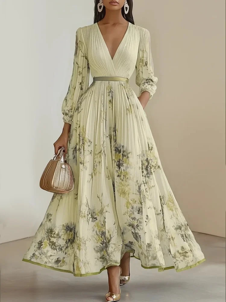 Robe longue style Boho, manches longues pour femmes