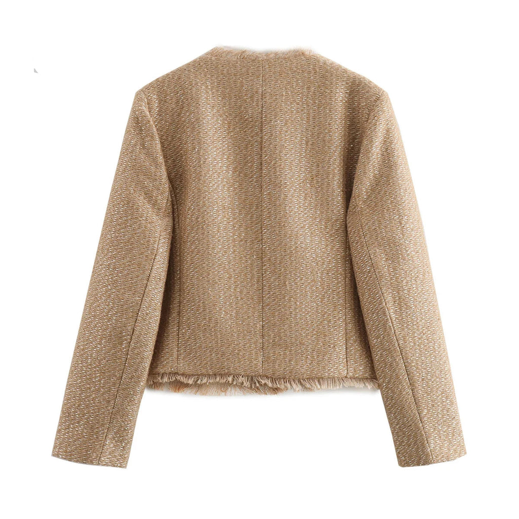 Veste en tweed basique chic pour femmes