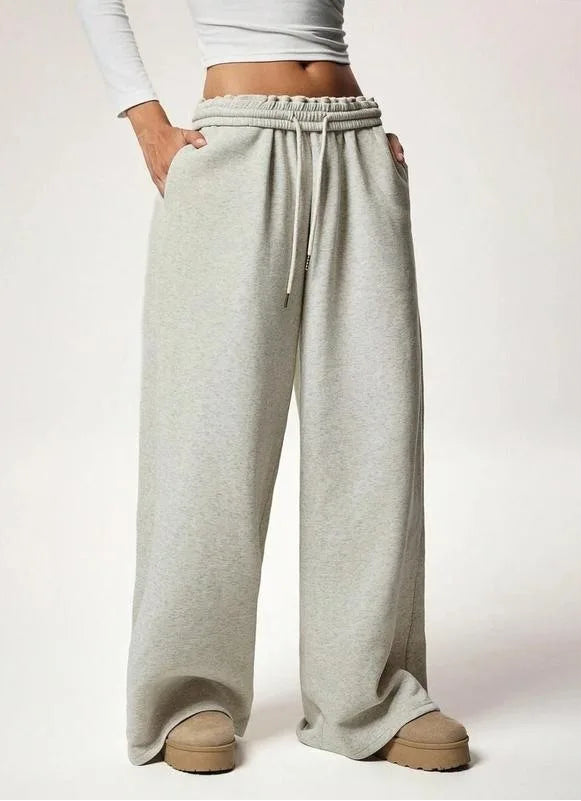 Pantalon large en molleton élastique avec doublure polaire pour femmes