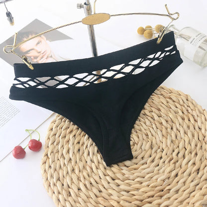 String Taille Haute Femme – Maille Ajourée Sans Couture