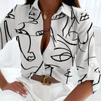 Chemise à manches longues boutonnée pour femmes