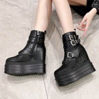 Bottines en cuir PU pour femmes