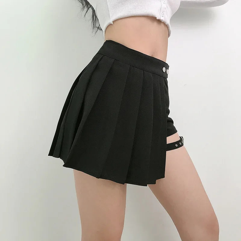 Jupes irrégulières à carreaux de Style Punk pour femmes
