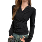 T-shirt chic à col V pour femmes