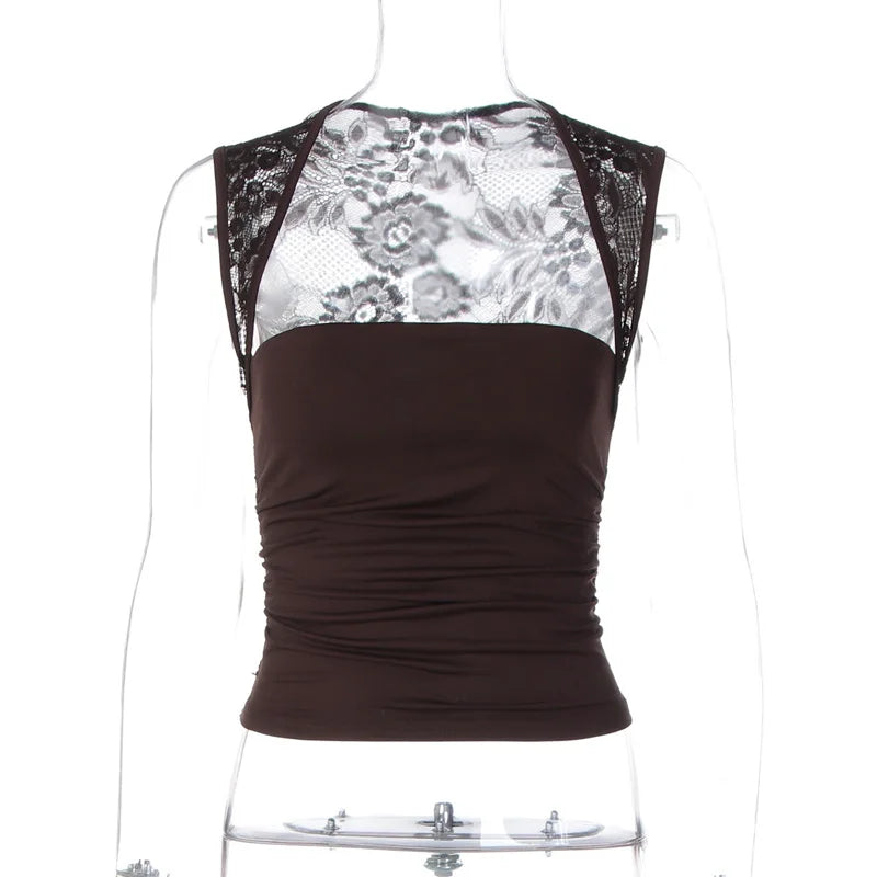 Débardeur Court Femme – Dentelle Séduisante