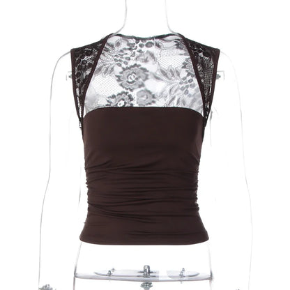 Débardeur Court Femme – Dentelle Séduisante