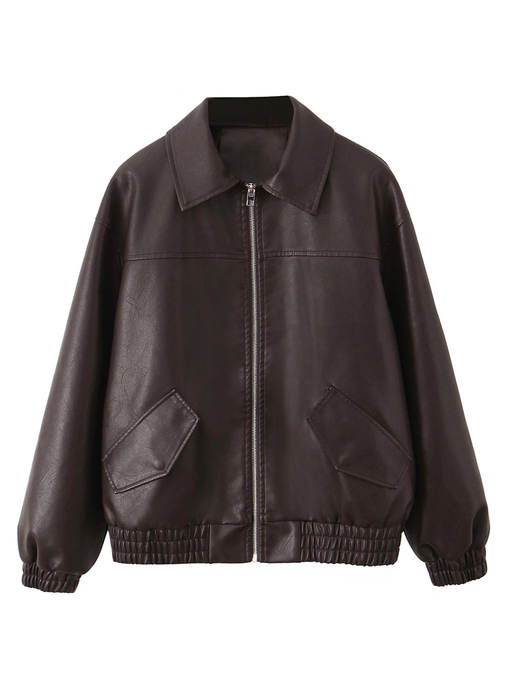 Veste vintage en faux cuir pour femmes