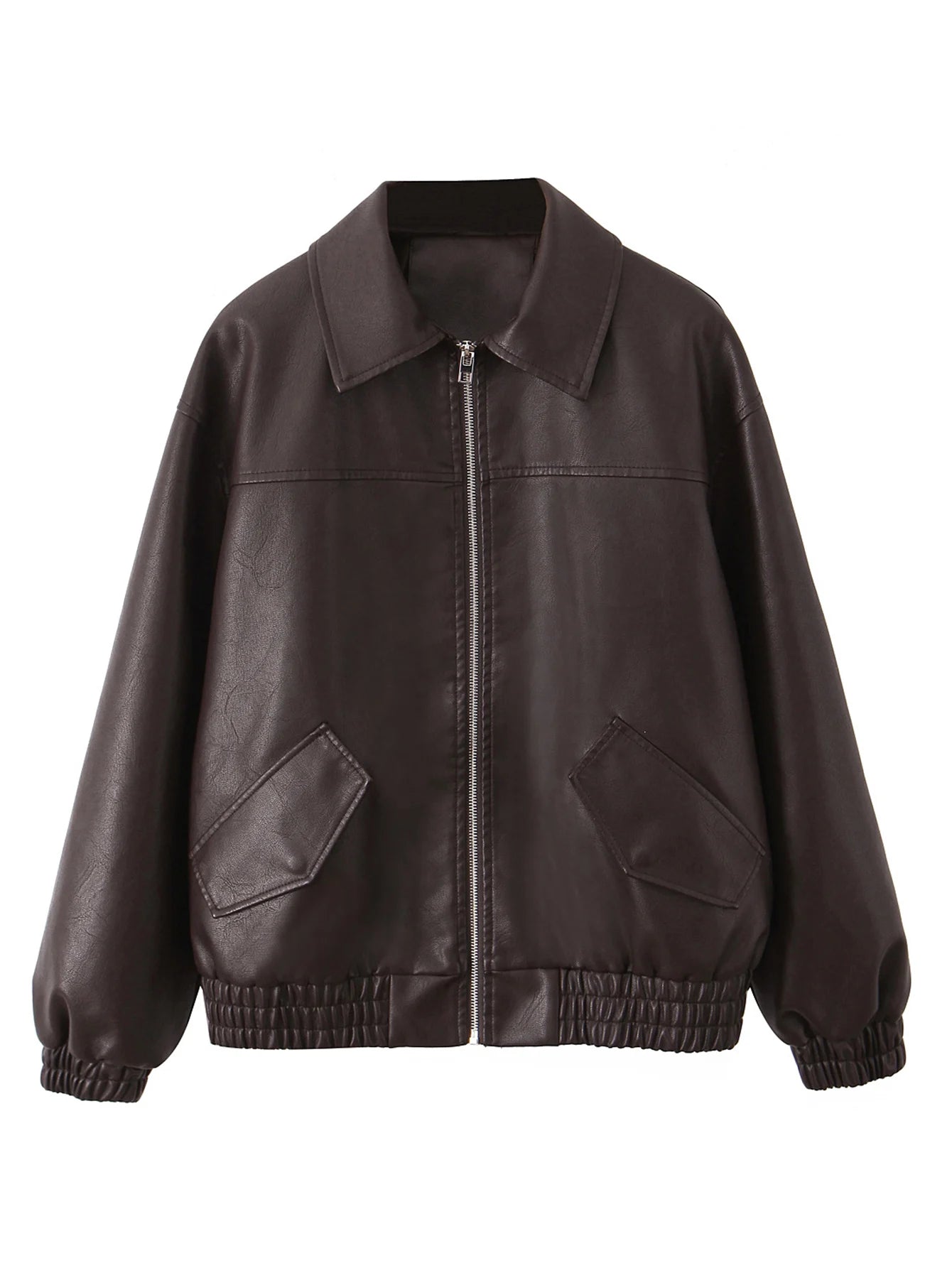 Veste vintage en faux cuir pour femmes