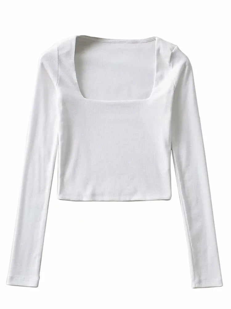 Débardeur en coton à manches longues pour femmes