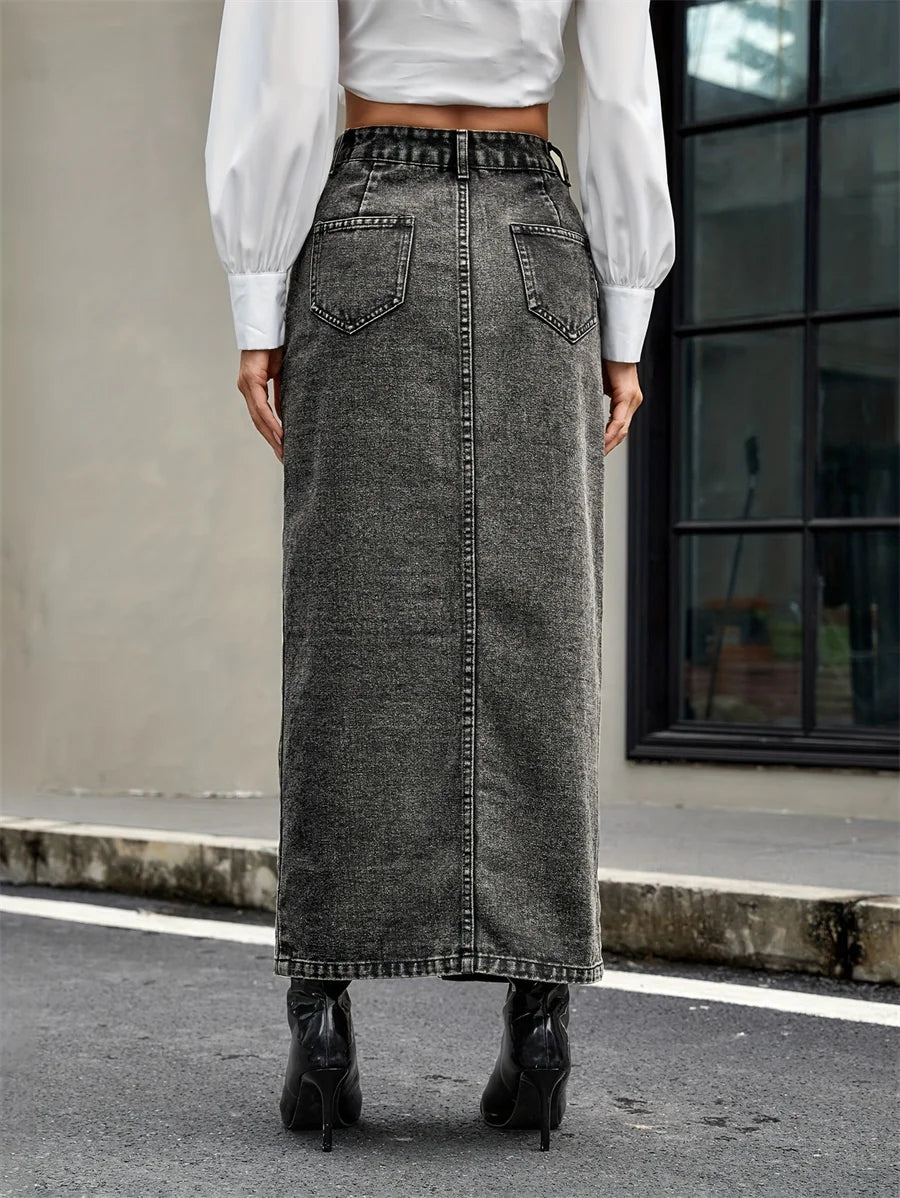 Jupes longues en jean pour femmes
