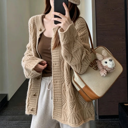 Cardigan en Maille Femme – Style Coréen Chic