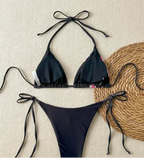 Maillot de bain deux pièces coupe croisée pour femmes