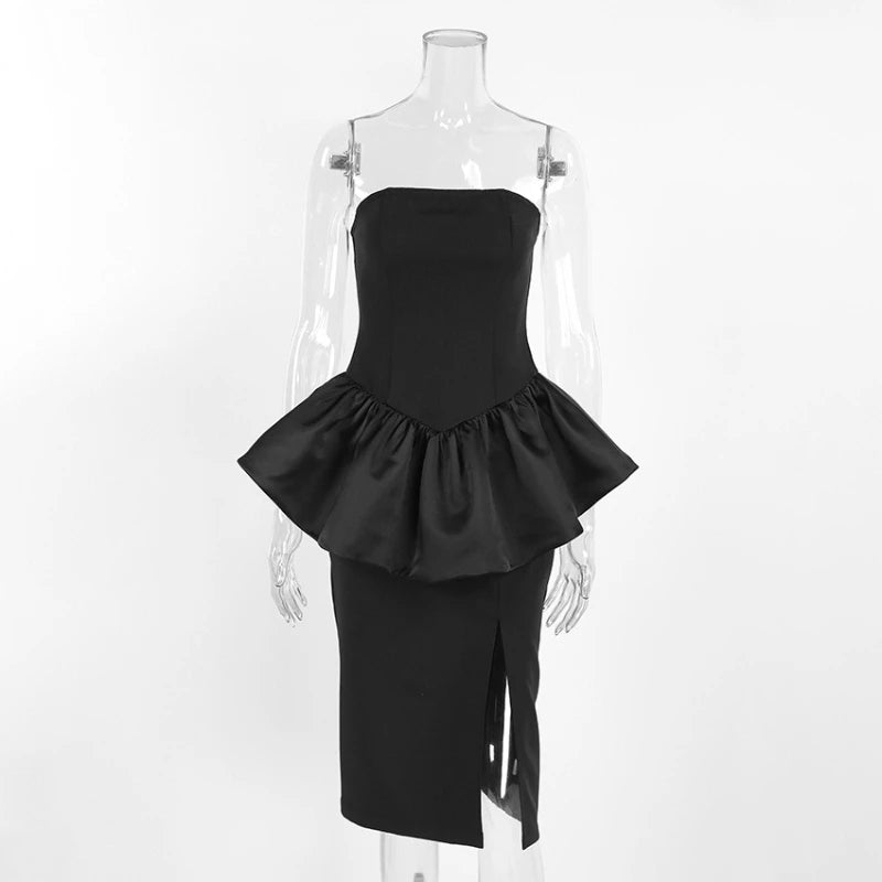 Ensemble 2 pièces gilet et jupe fendue taille haute pour femmes