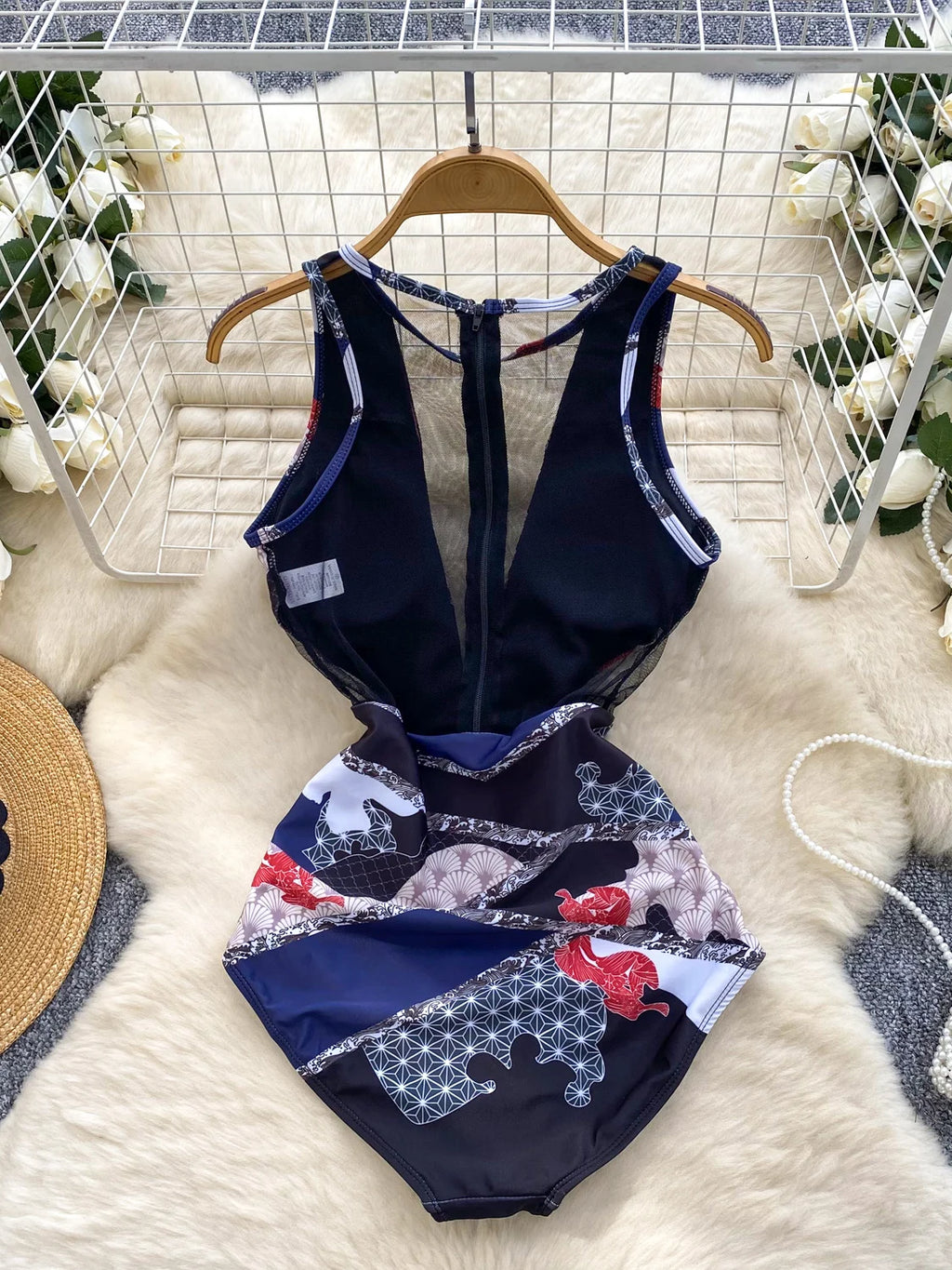 Maillot de bain une pièce combishorts imprimé pour femmes