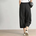 Pantalon cargo taille haute élastique pour femmes