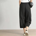Pantalon cargo taille haute élastique pour femmes