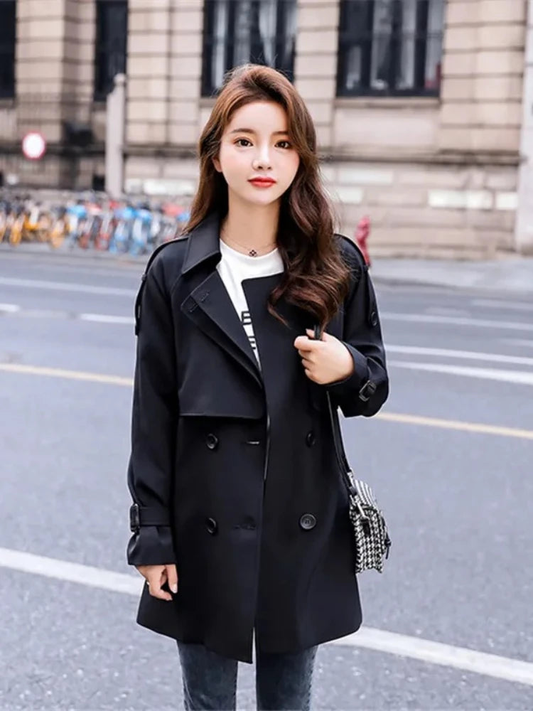 Trench-coat femme kaki classique avec ceinture