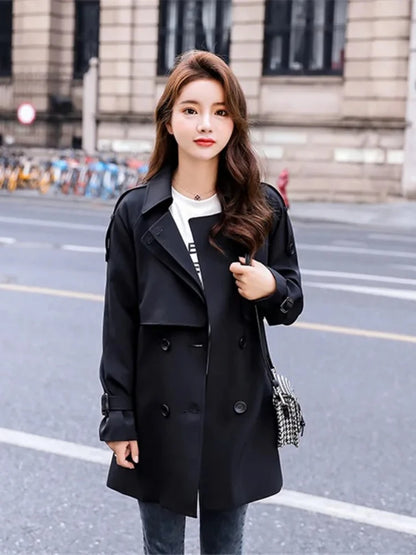 Trench-coat femme kaki classique avec ceinture