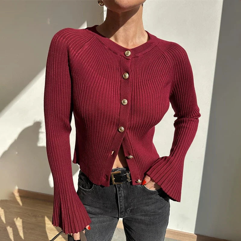 Cardigan à simple boutonnage pour femmes