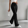 Pantalon évasé élégant et uni pour femmes