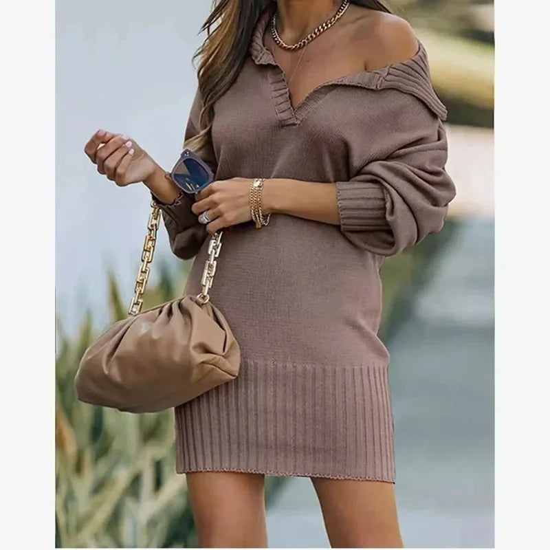 Robe pull mi-longue pour femmes