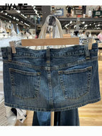 Mini jupes cargo en jean vintage pour femmes