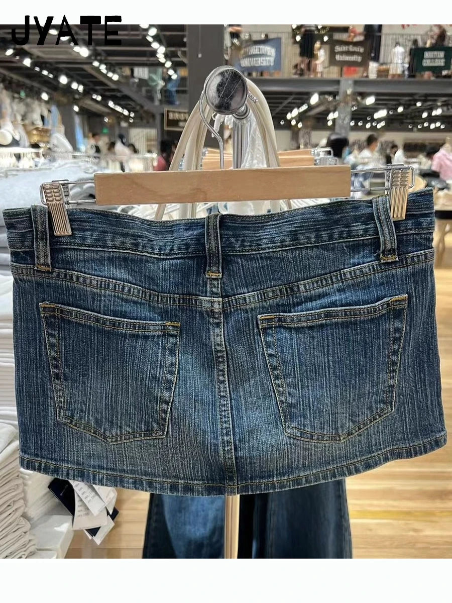 Mini jupes cargo en jean vintage pour femmes