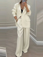 Ensemble tailleur et pantalon à manches longues pour femmes