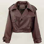 Blousons bomber en similicuir pour femmes