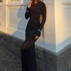 Robe longue à dos nu ajouré pour femmes