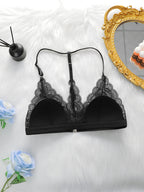 Soutien-gorge respirant et ajusté en dentelle à boucle avant pour femmes