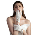 Gants de poignet en satin blanc pour femmes