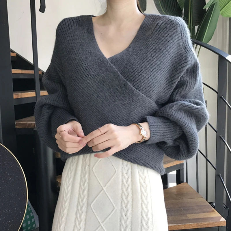 Pull portefeuille croisé pour femmes
