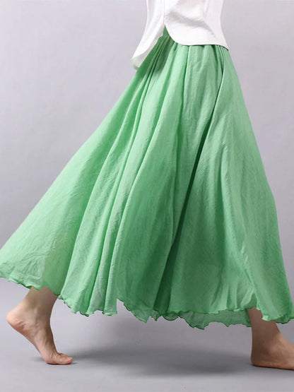 Jupe Longue Femme en Lin – Taille Haute