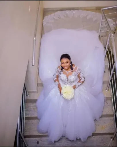 Robe de mariée à manches longues pour femmes