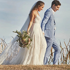 Robe de mariée trapèze en dentelle et Tulle pour femmes
