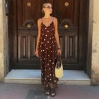 Robe longue d'été à pois pour femmes