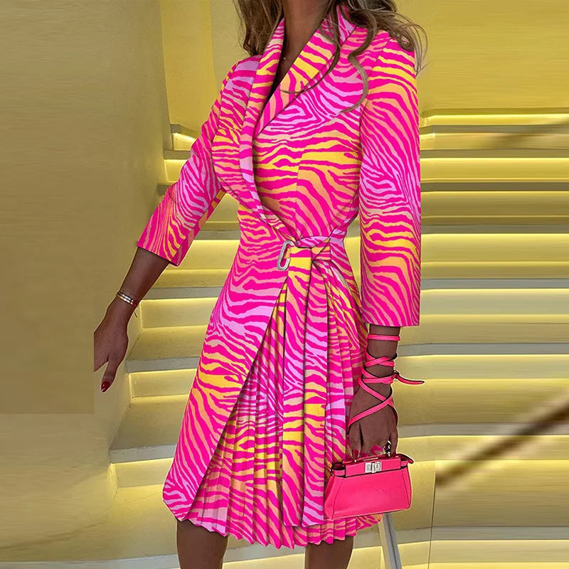 Robe de soirée à manches trois quarts et col en V pour femmes