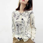Pull-over en tricot imitation laine raffinée pour femmes